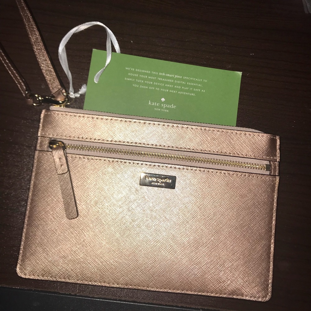 Kate Spade tinie wristlet rose gold